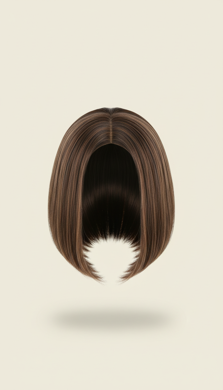 Synthetic bob wig with velvet touch